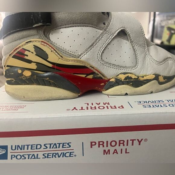 305368-101 Air Jordan 8 VIII Retro 2002 Bugs Bunny 5Y Womens 6.5 or 7 White Red - Picture 13 of 16